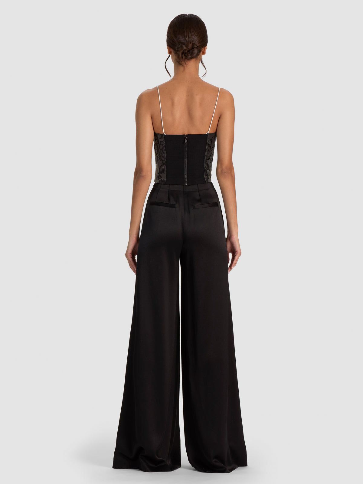HALLIE EMBELLISHED TOP-BLACK/OFF WHITE-ALICE + OLIVIA