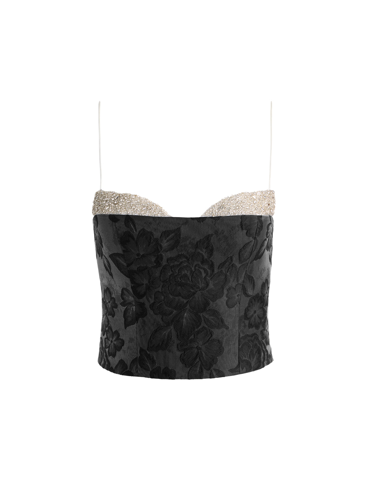 HALLIE EMBELLISHED TOP-BLACK/OFF WHITE-ALICE + OLIVIA