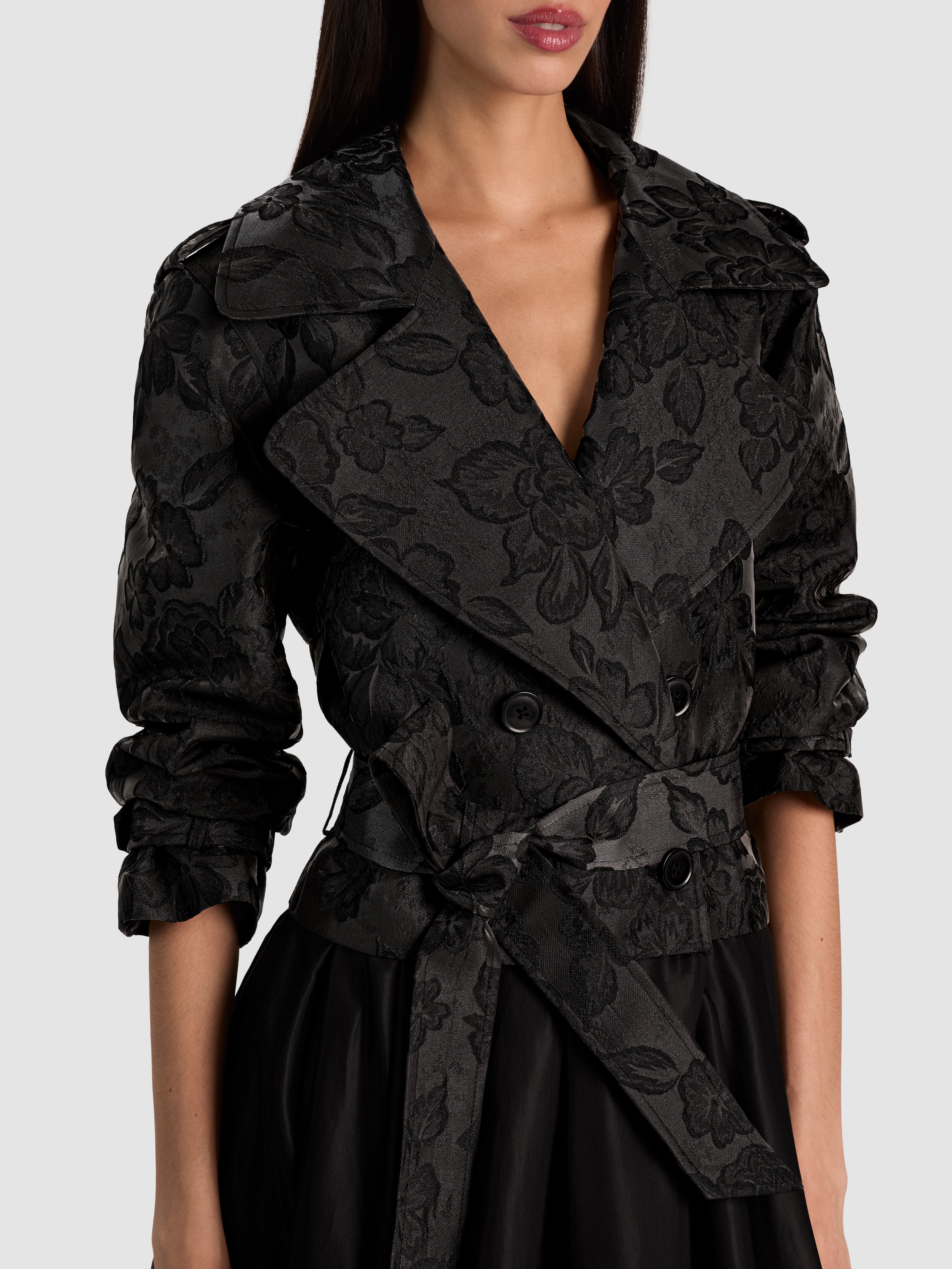 ドレスレイブ　DRESSLAVE MANTECO over shirt coat NEVADA TRENCH in Black | ALICE + OLIVIA