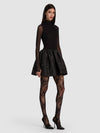 CHARA FLARED MINI DRESS-Black-ALICE + OLIVIA