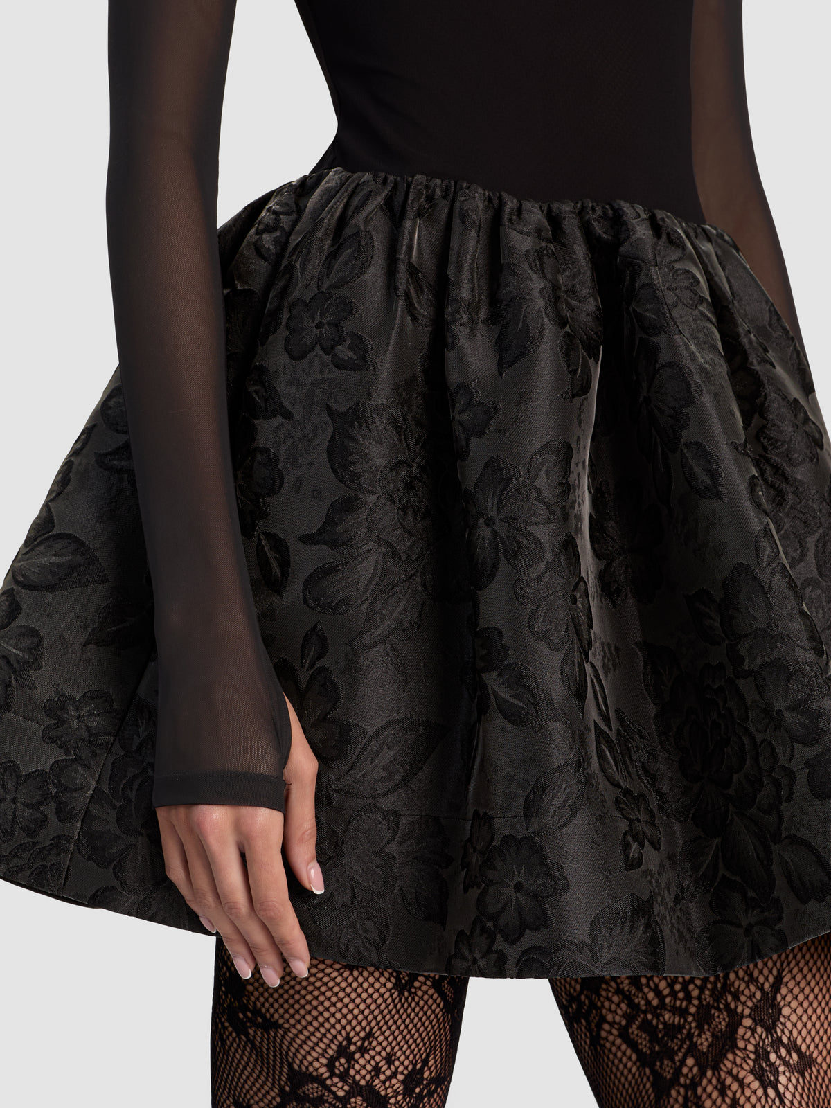 CHARA FLARED MINI DRESS-Black-ALICE + OLIVIA