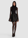 CHARA FLARED MINI DRESS-Black-ALICE + OLIVIA
