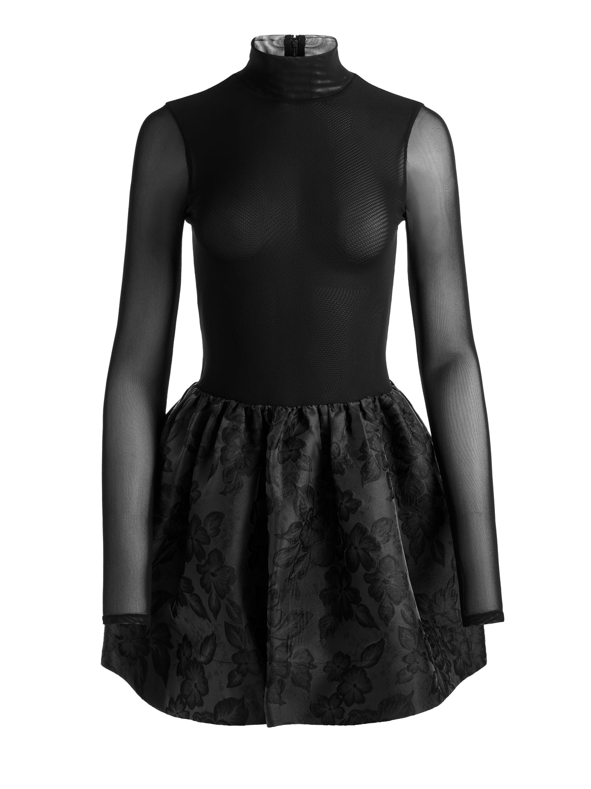 CHARA FLARED MINI DRESS-Black-ALICE + OLIVIA