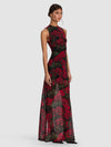 DELORA MAXI DRESS-ROUGE ROMANCE BLACK SM-ALICE + OLIVIA