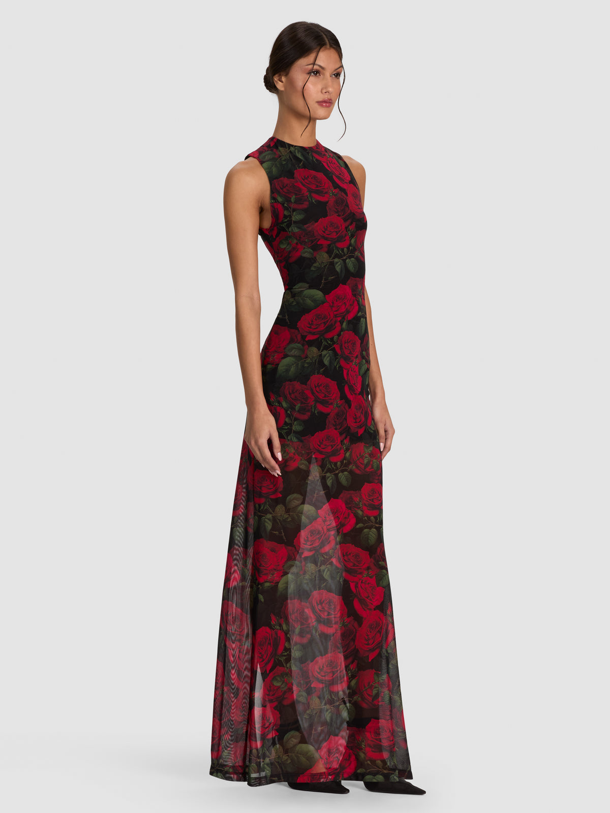 DELORA MAXI DRESS-ROUGE ROMANCE BLACK SM-ALICE + OLIVIA