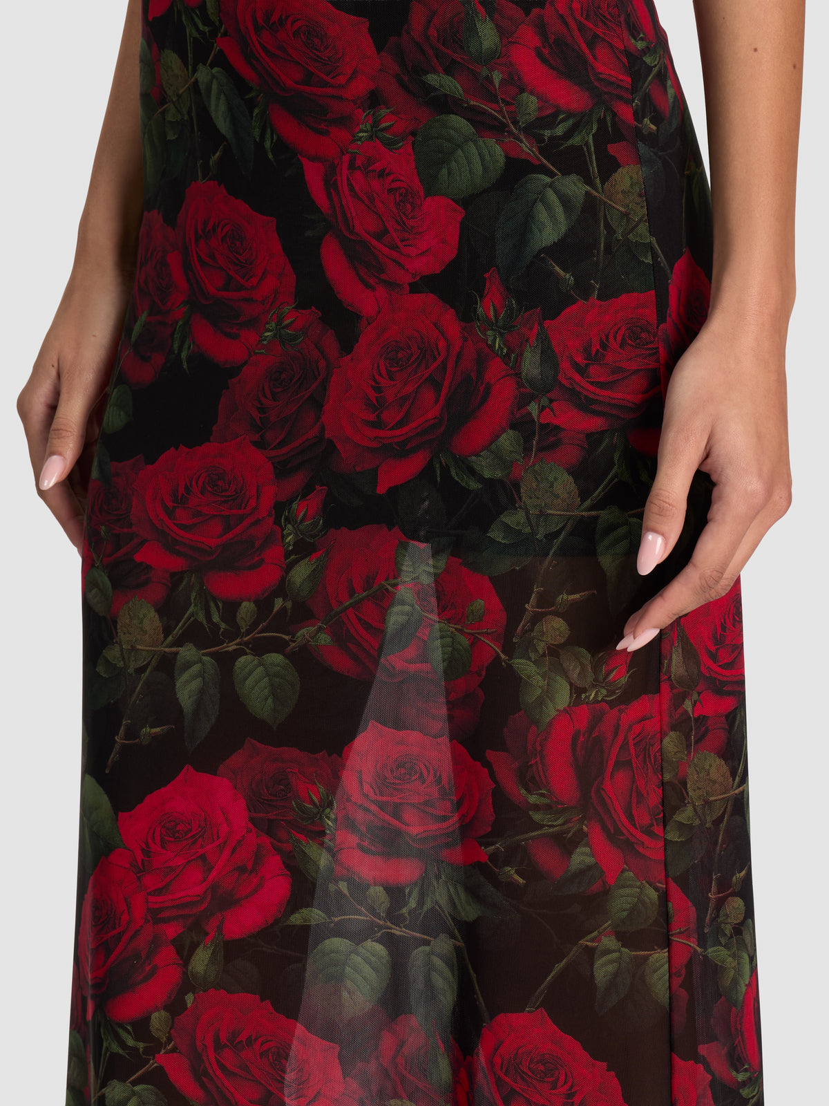 DELORA MAXI DRESS-ROUGE ROMANCE BLACK SM-ALICE + OLIVIA