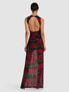 DELORA MAXI DRESS-ROUGE ROMANCE BLACK SM-ALICE + OLIVIA