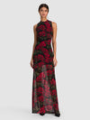 DELORA MAXI DRESS-ROUGE ROMANCE BLACK SM-ALICE + OLIVIA