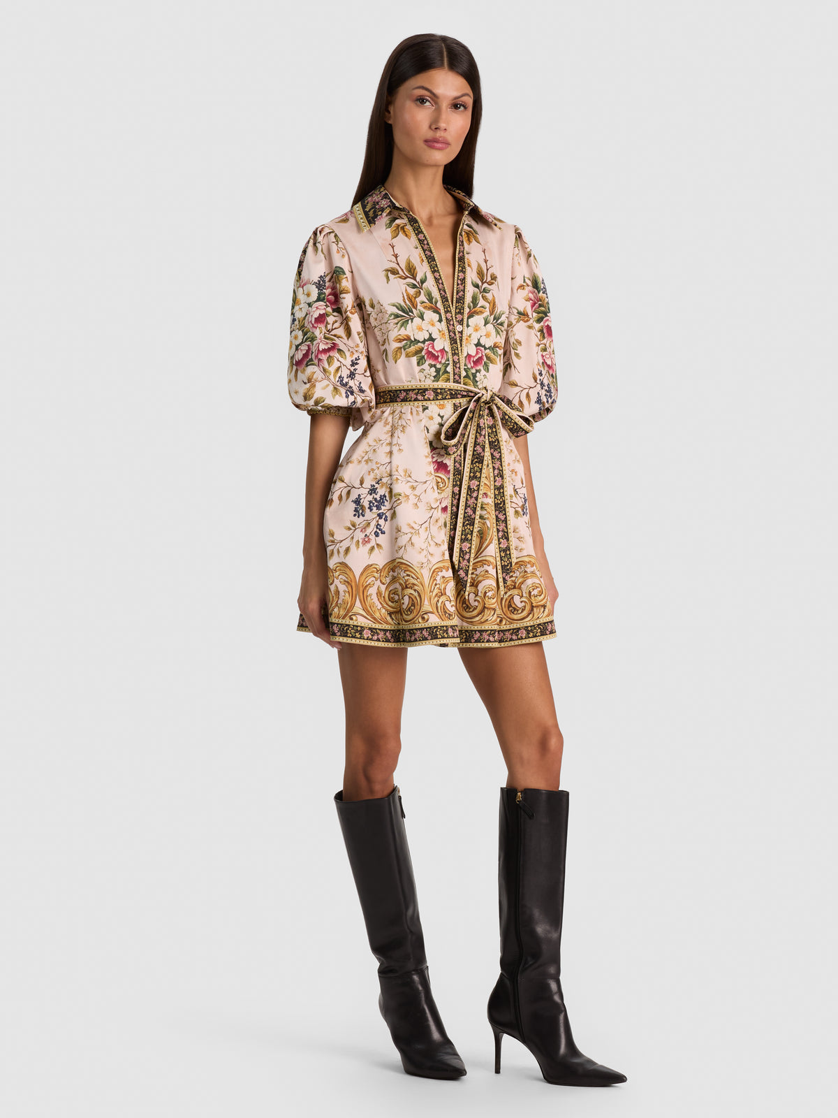 LUCY MINI SHIRT DRESS-TRUE GRANDEUR-ALICE + OLIVIA