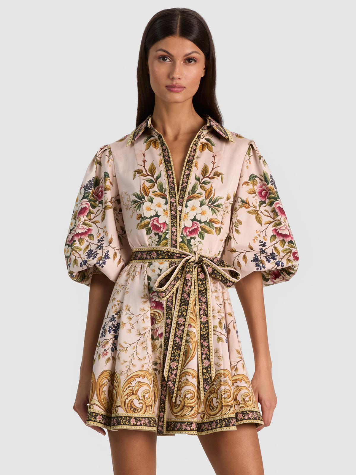 LUCY MINI SHIRT DRESS-TRUE GRANDEUR-ALICE + OLIVIA