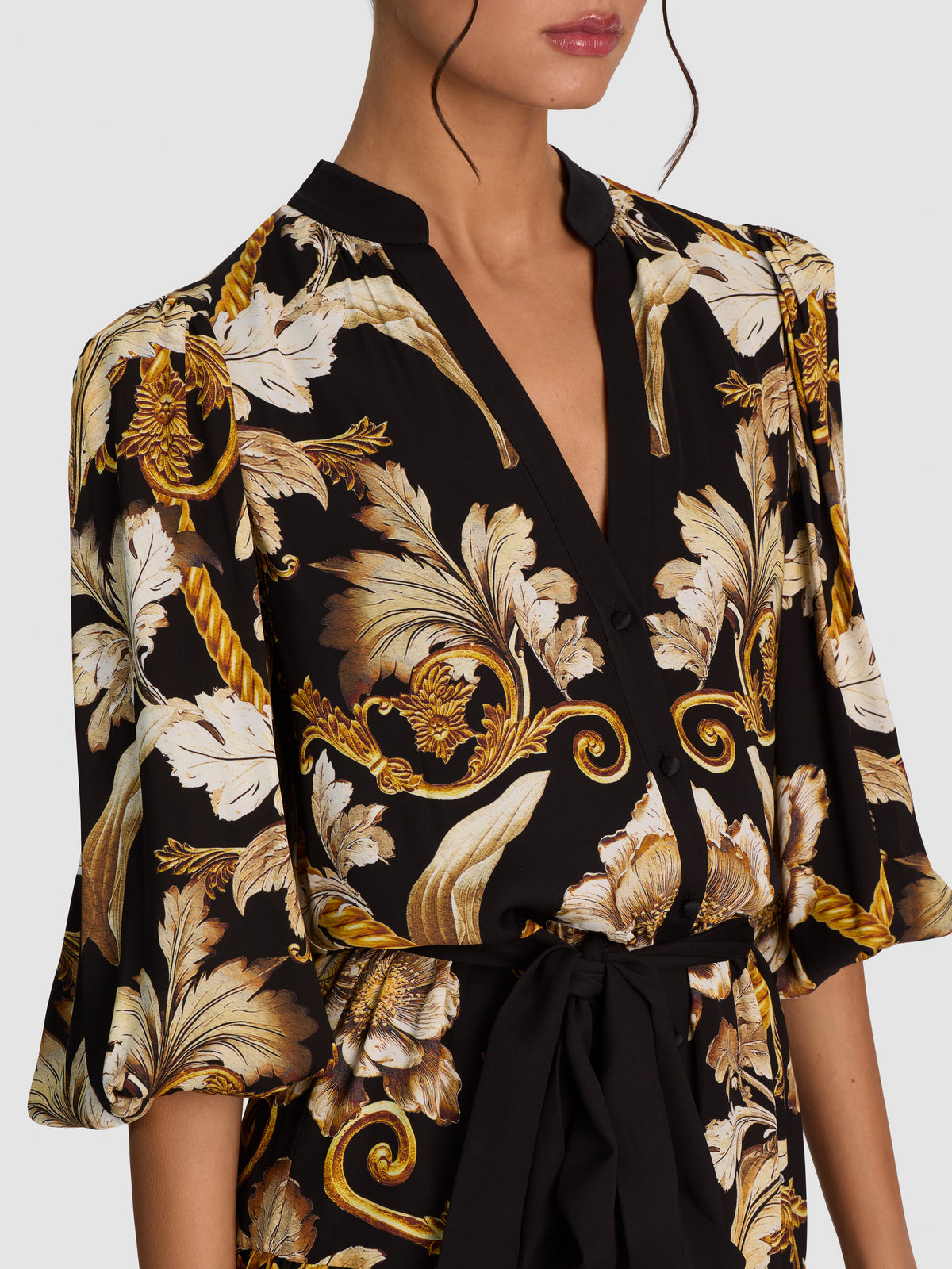 ANTONETTE MINI SHIRTDRESS-NOIR ELEGANCE OFF WHITE-ALICE + OLIVIA