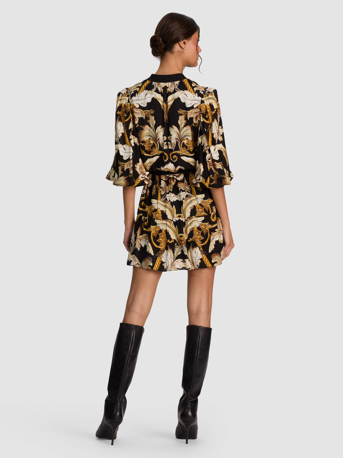 ANTONETTE MINI SHIRTDRESS-NOIR ELEGANCE OFF WHITE-ALICE + OLIVIA