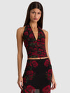 ROMY DRAPED TOP-ROUGE ROMANCE BLACK-ALICE + OLIVIA