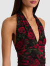 ROMY DRAPED TOP-ROUGE ROMANCE BLACK-ALICE + OLIVIA