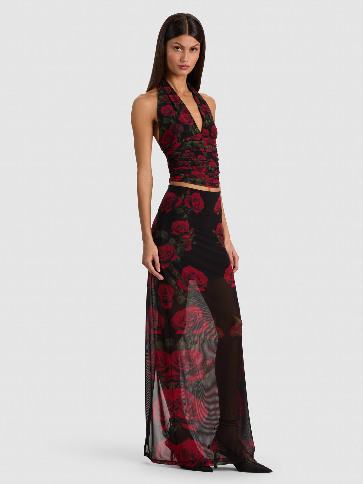 ROMY DRAPED TOP-ROUGE ROMANCE BLACK-ALICE + OLIVIA