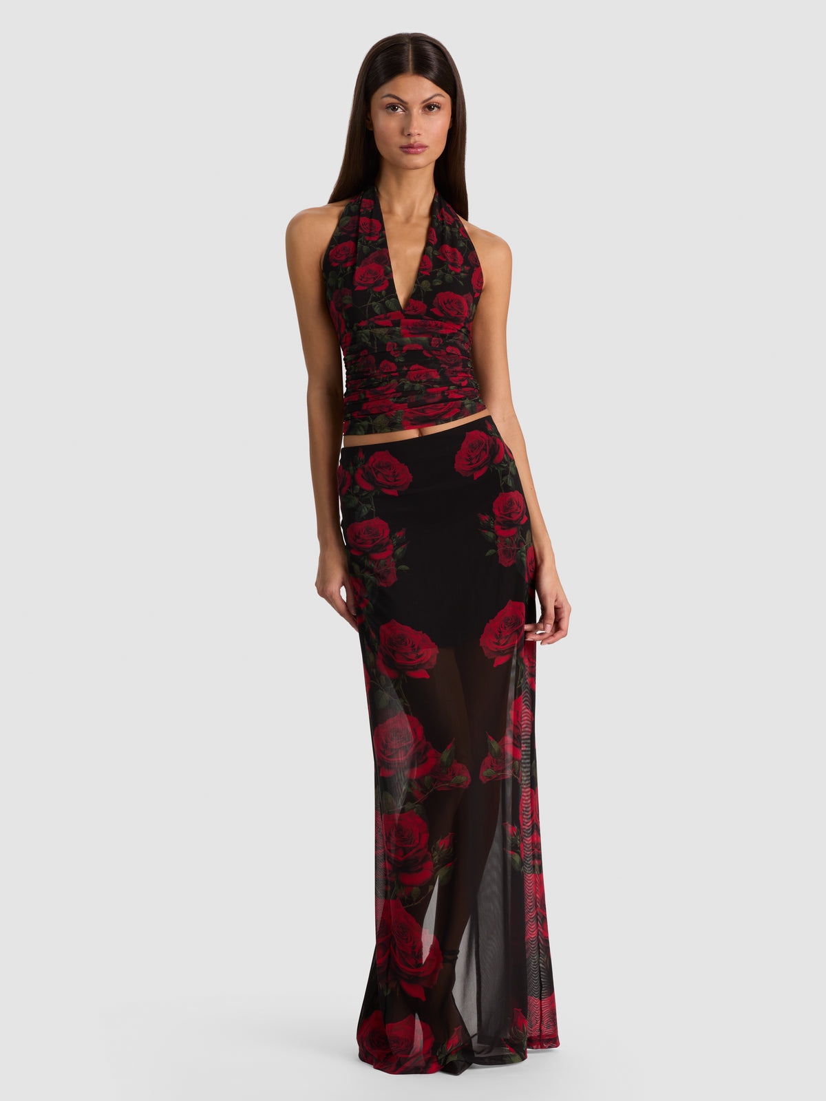 AGATHA MAXI SKIRT-ROUGE ROMANCE BLACK-ALICE + OLIVIA