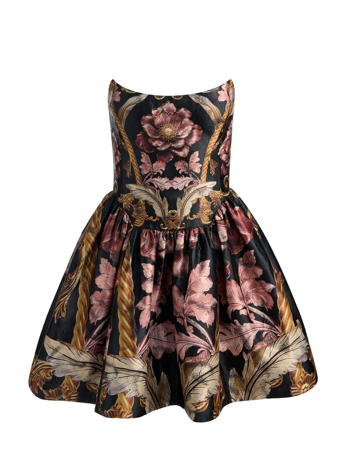 HELENA STRAPLESS MINI DRESS-NOIR ELEGANCE BLUSH-ALICE + OLIVIA