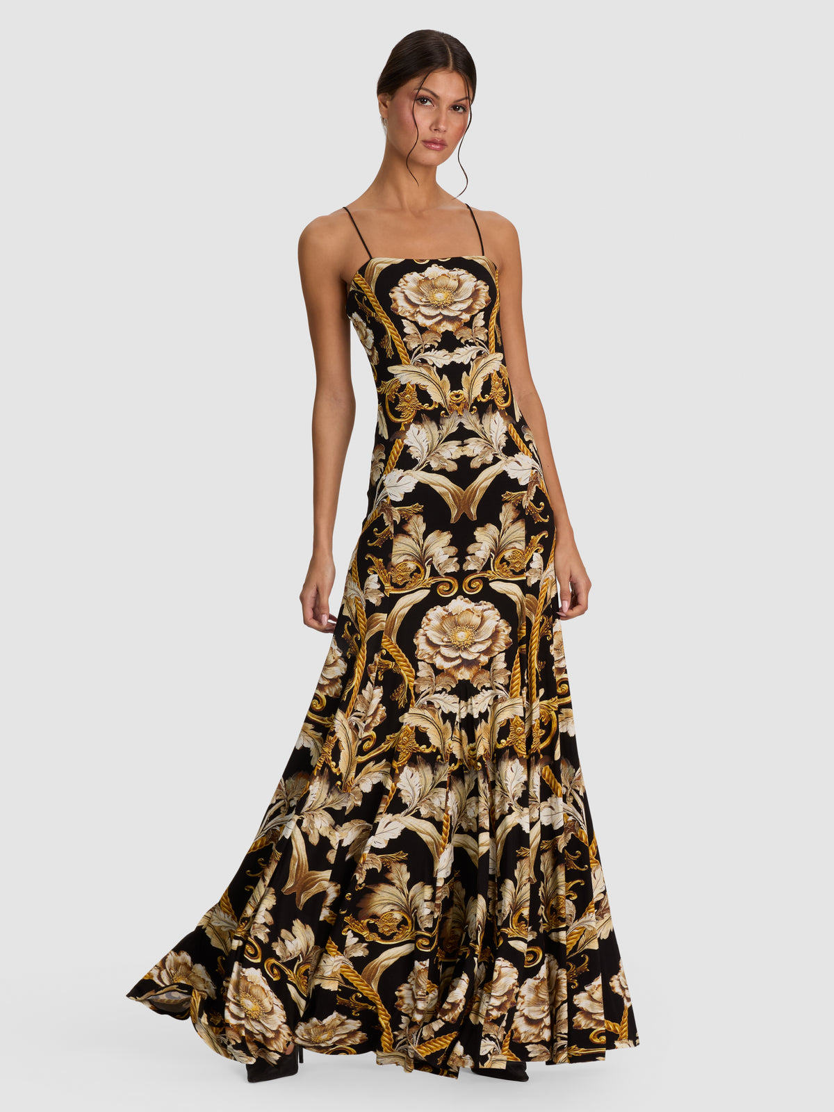 AUGUSTA MAXI DRESS-NOIR ELEGANCE OFF WHITE-ALICE + OLIVIA