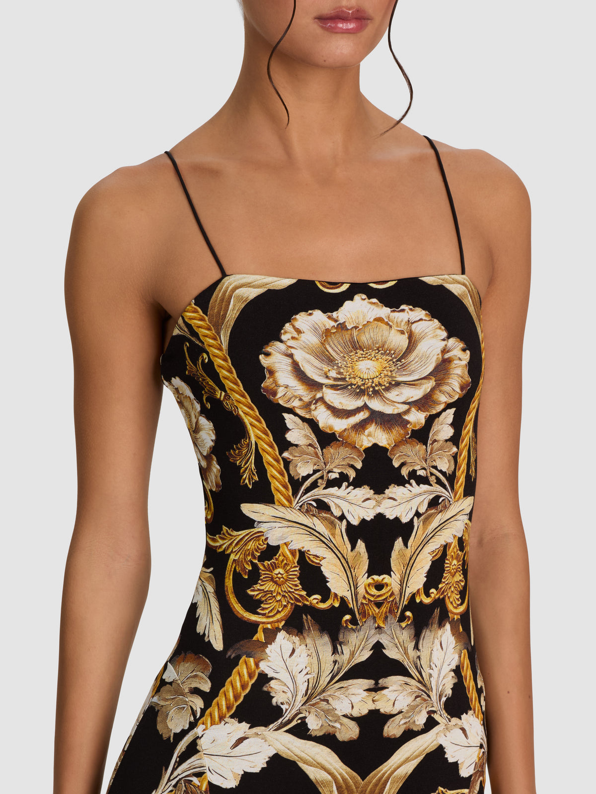 AUGUSTA MAXI DRESS-NOIR ELEGANCE OFF WHITE-ALICE + OLIVIA