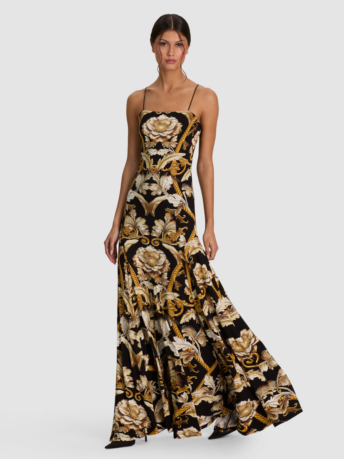 AUGUSTA MAXI DRESS-NOIR ELEGANCE OFF WHITE-ALICE + OLIVIA