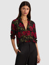 WILLA SILK BLOUSE-ROUGE ROMANCE BLACK SM-ALICE + OLIVIA