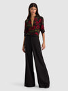 WILLA SILK BLOUSE-ROUGE ROMANCE BLACK SM-ALICE + OLIVIA