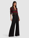 WILLA SILK BLOUSE-ROUGE ROMANCE BLACK SM-ALICE + OLIVIA