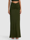 SHANNON RUCHED MAXI SKIRT-DARK FERN-ALICE + OLIVIA