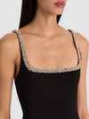 JULIA EMBELLISHED MINI DRESS-Black-ALICE + OLIVIA