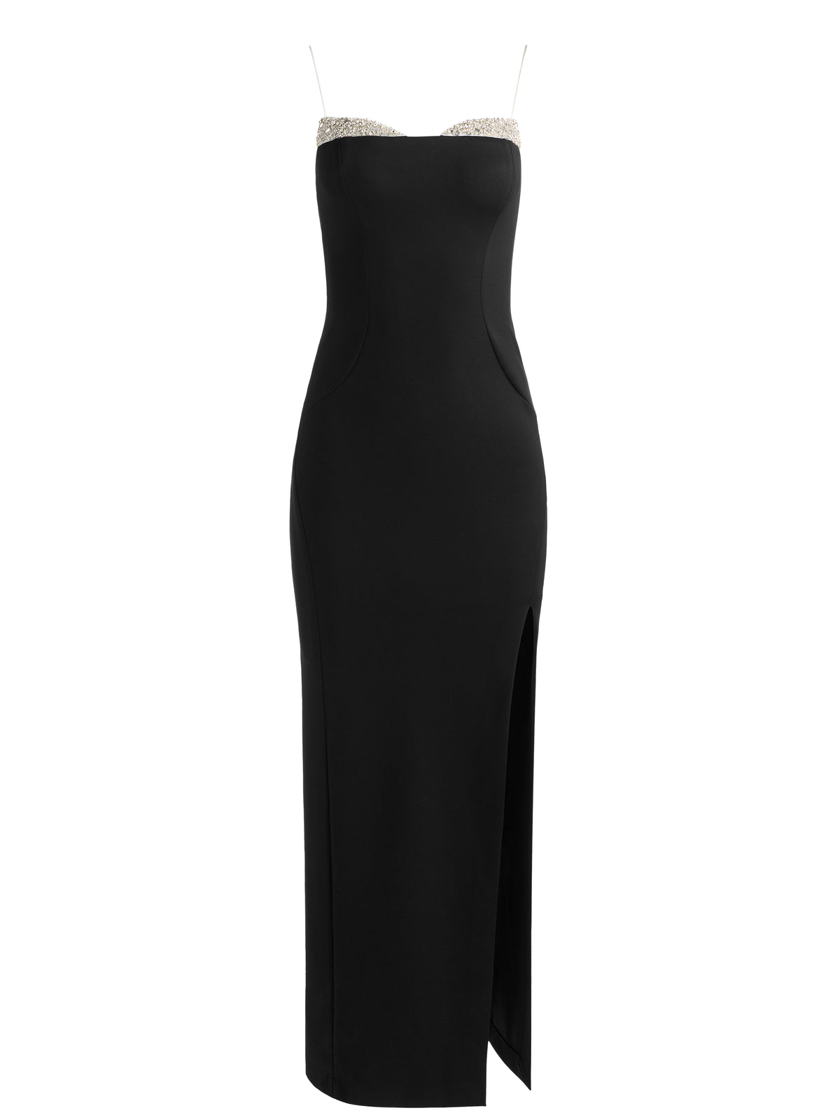HALLIE EMBELLISHED MAXI DRESS-BLACK/OFF WHITE-ALICE + OLIVIA