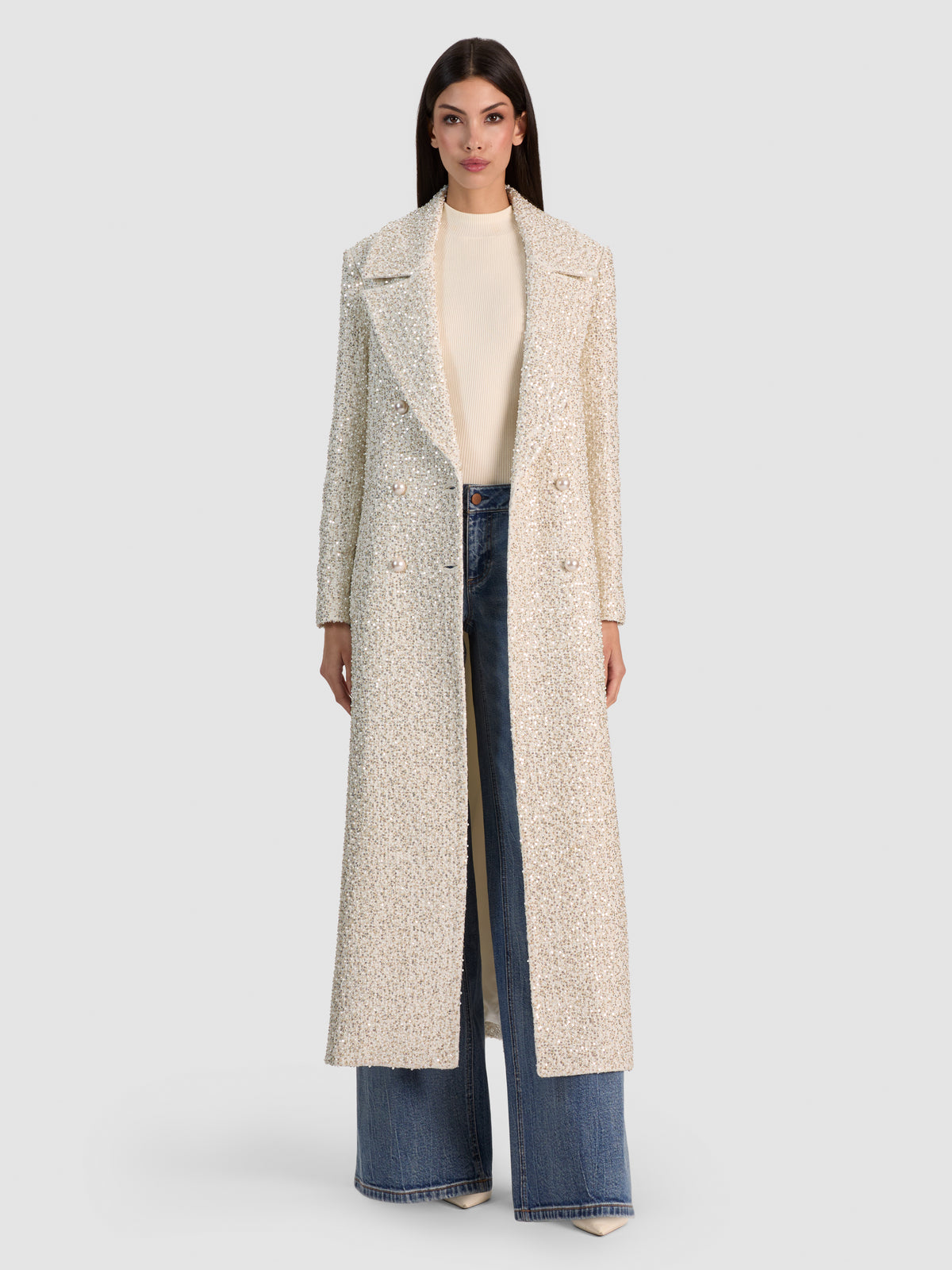 NICHOLAS EMBELLISHED COAT-OFF WHITE-ALICE + OLIVIA