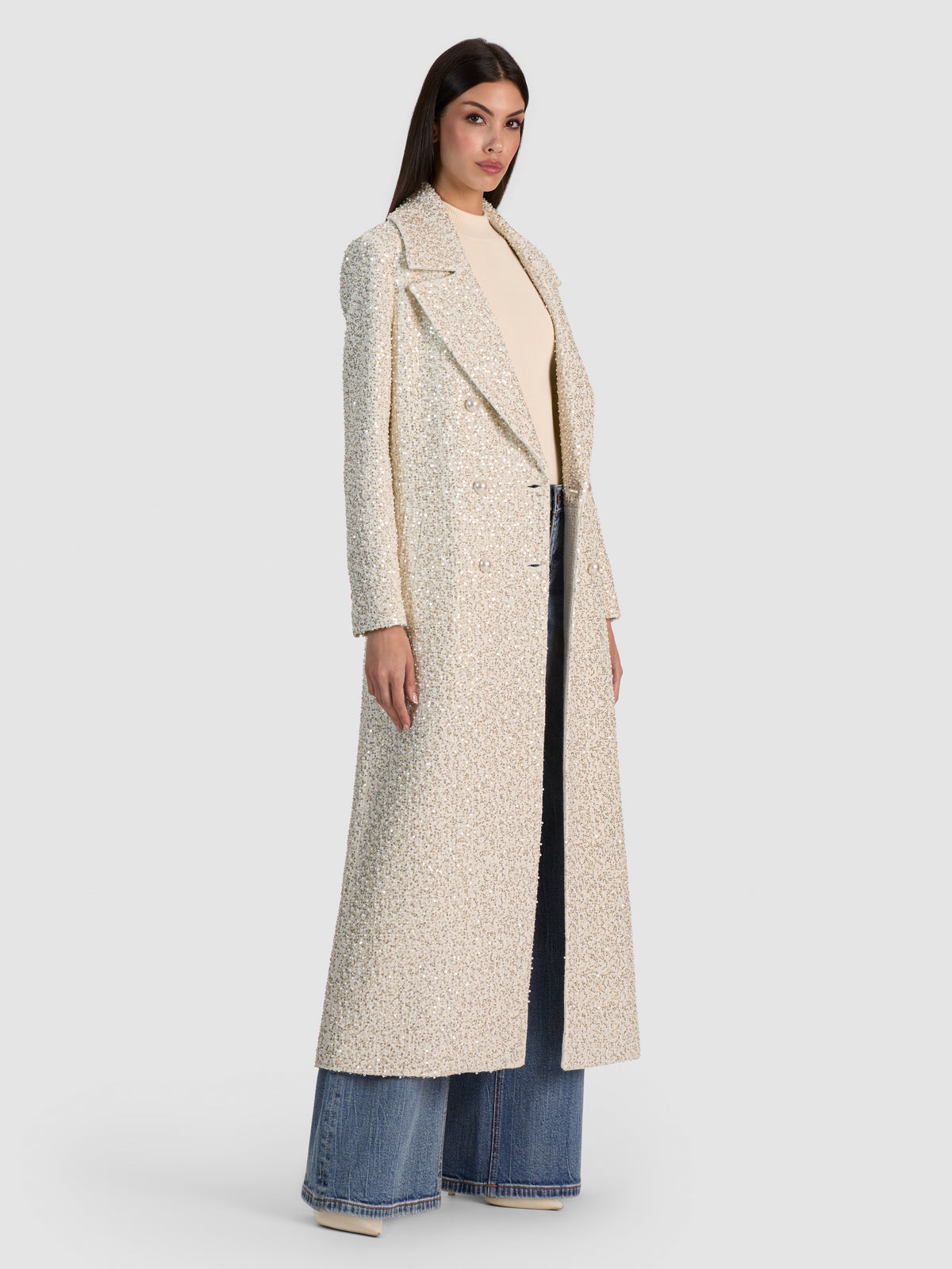 NICHOLAS EMBELLISHED COAT-OFF WHITE-ALICE + OLIVIA