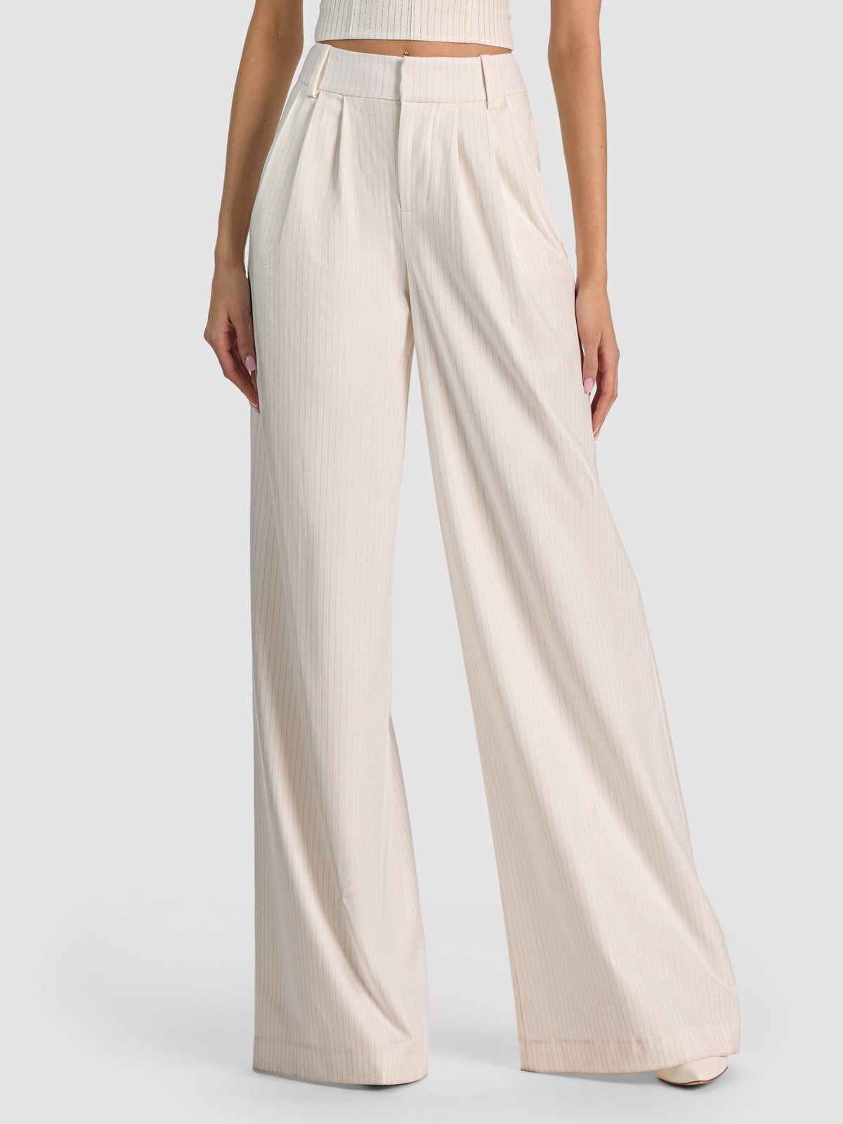 PANTALONE A PIEGHE CARA VOLUMINOUS HR-OFF WHITE-ALICE + OLIVIA