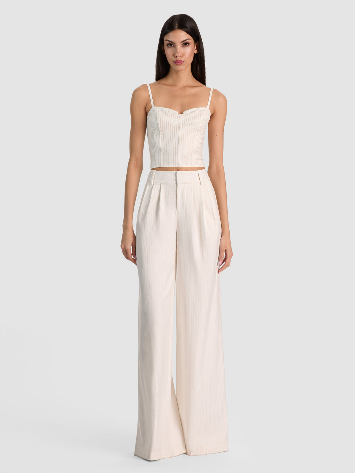 PANTALONE A PIEGHE CARA VOLUMINOUS HR-OFF WHITE-ALICE + OLIVIA