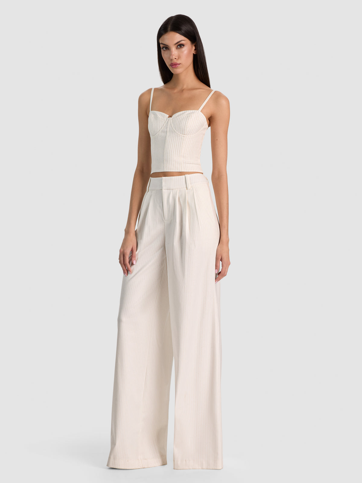 PANTALONE A PIEGHE CARA VOLUMINOUS HR-OFF WHITE-ALICE + OLIVIA