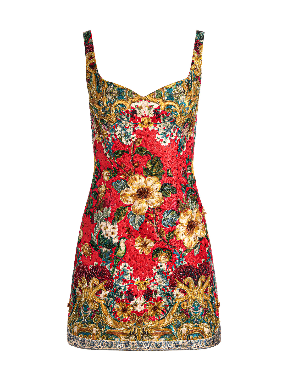 EVE EMBELLISHED MINI DRESS - GARDEN VISTA CANDY APPLE