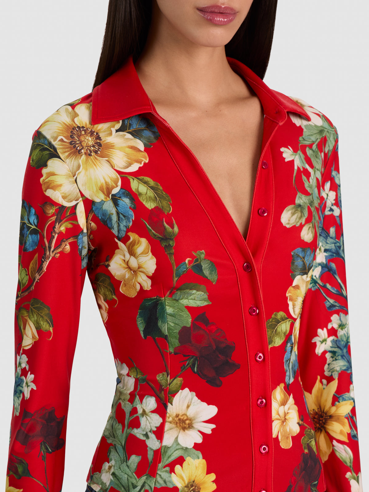 HAUT FREYA BOUTONNÉ CINTRE-GARDEN VISTA CANDY APPLE-ALICE + OLIVIA