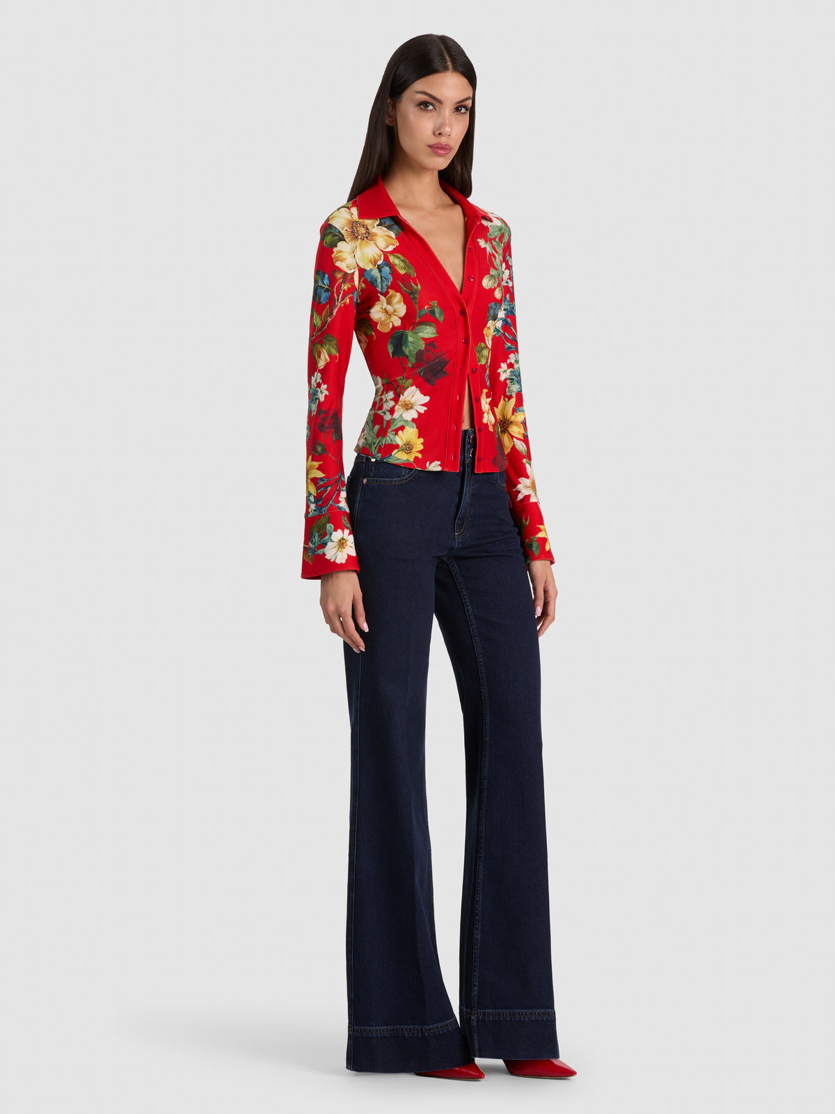 HAUT FREYA BOUTONNÉ CINTRE-GARDEN VISTA CANDY APPLE-ALICE + OLIVIA