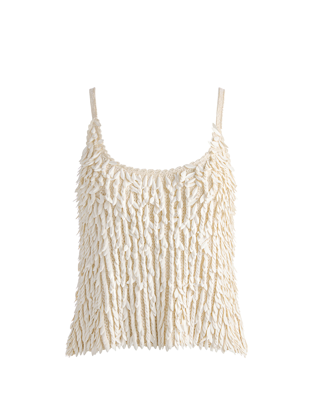 NICOLETTE ALLOVER SEQUIN TANK - SOFT WHITE