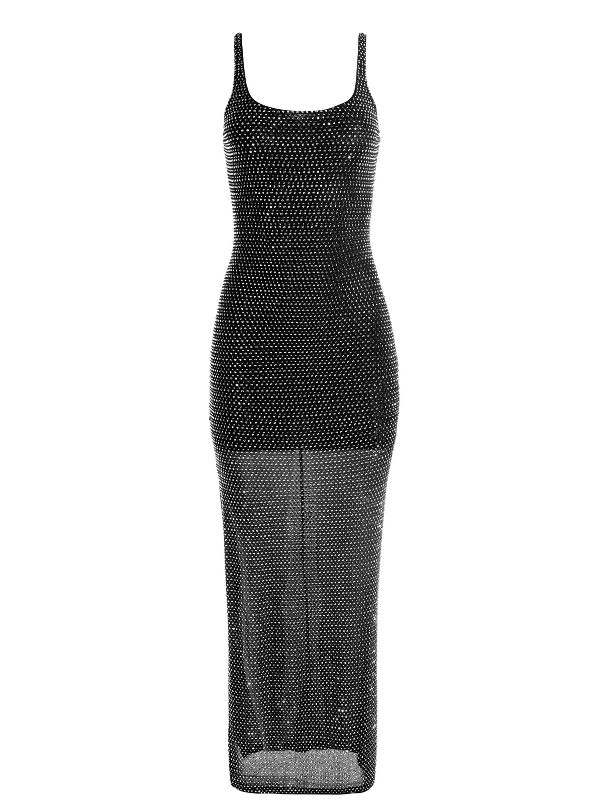 MATHILDE EMBELLISHED MAXI DRESS - BLACK/GUNMETAL