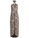 TOP LUNGO SELENA HALTER CON DETTAGLIO HARDWARE-ZEBRA PRINT-ALICE + OLIVIA