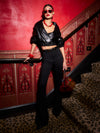 SYLVIA HIGH NECK WRAP JACKET-Black-ALICE + OLIVIA