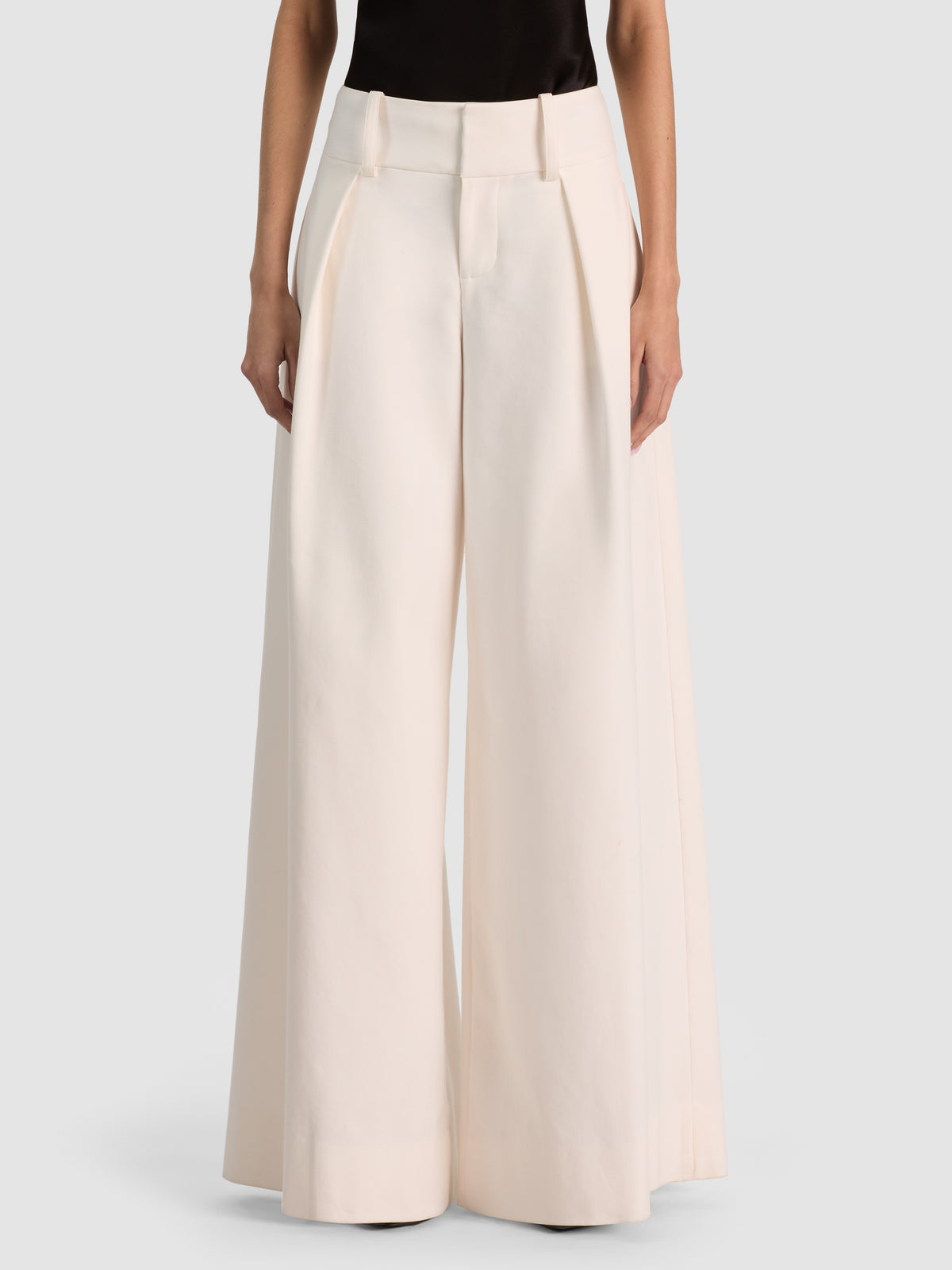 PANTALON PLISSÉ CARA VOLUMINOUS HR-OFF WHITE-ALICE + OLIVIA