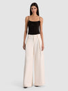 PANTALON PLISSÉ CARA VOLUMINOUS HR-OFF WHITE-ALICE + OLIVIA