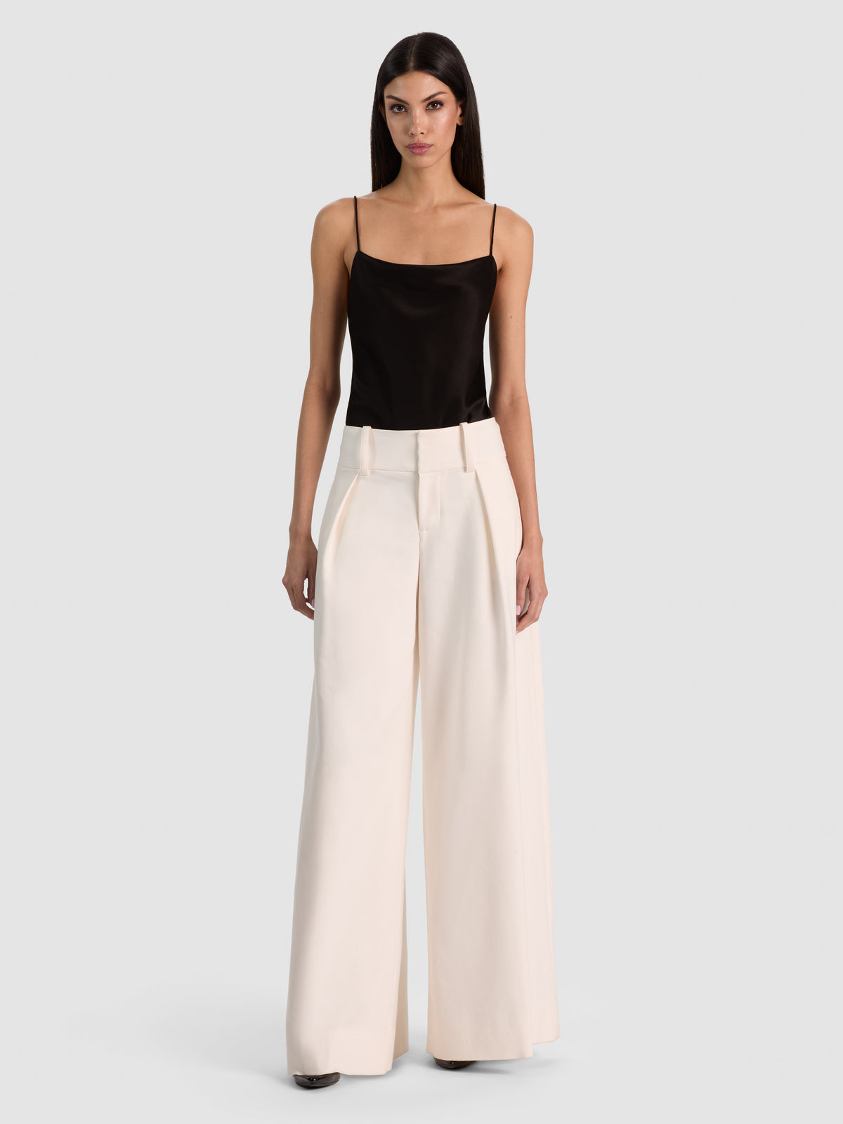 CARA VOLUMINOUS PLEATED TROUSER - OFF WHITE