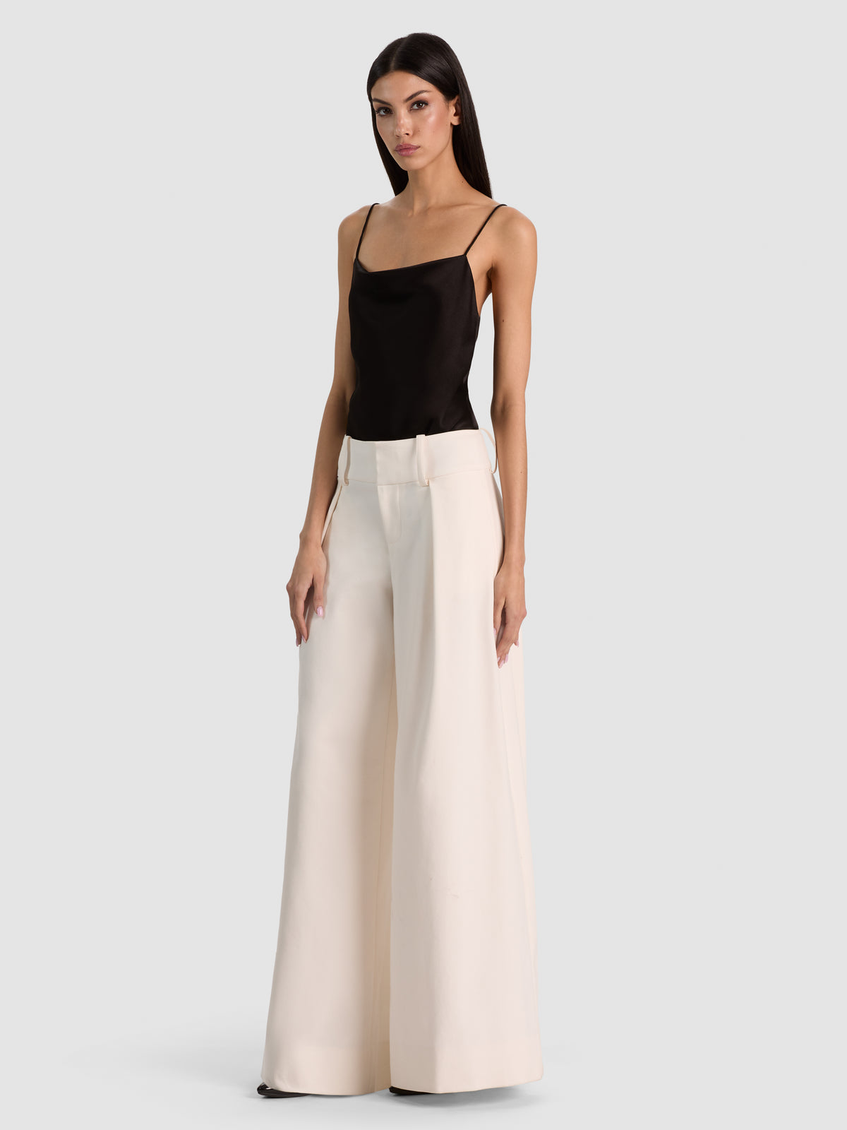 PANTALON PLISSÉ CARA VOLUMINOUS HR-OFF WHITE-ALICE + OLIVIA