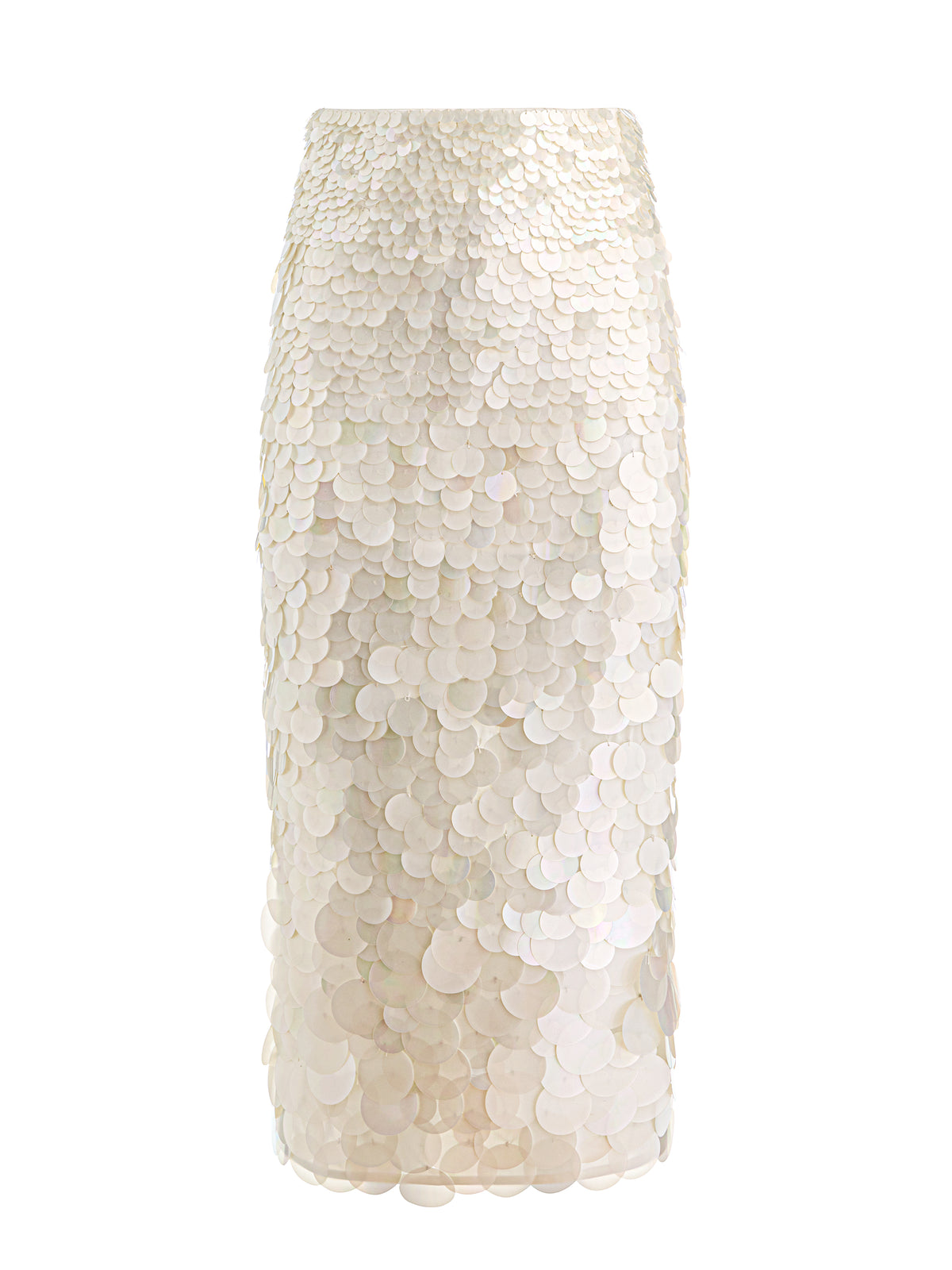 MAEVE PAILLETTE SLIP SKIRT - OFF WHITE