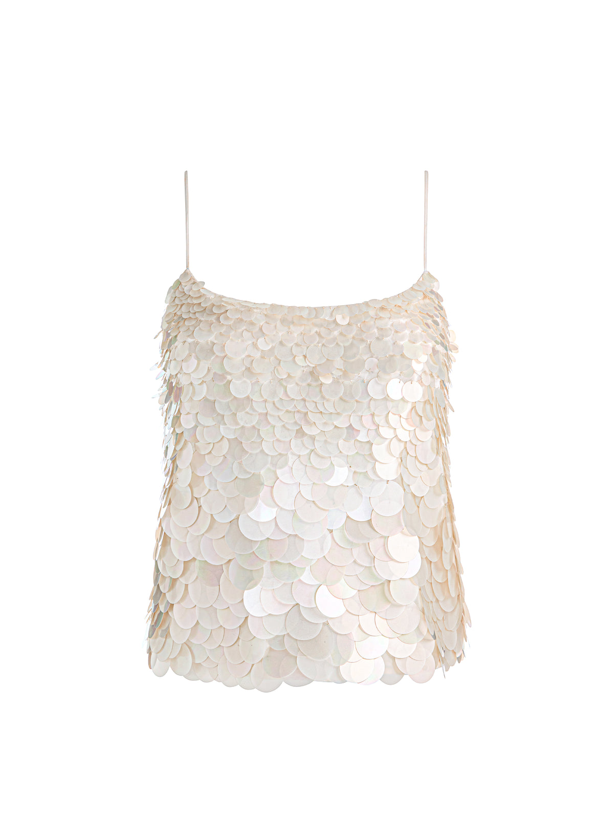 JULIA PAILLETTE TANK TOP - OFF WHITE
