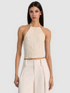 HAUT COURT GATZ EMBELL À LICOU ET DOS OUVERT-VANILLA-ALICE + OLIVIA