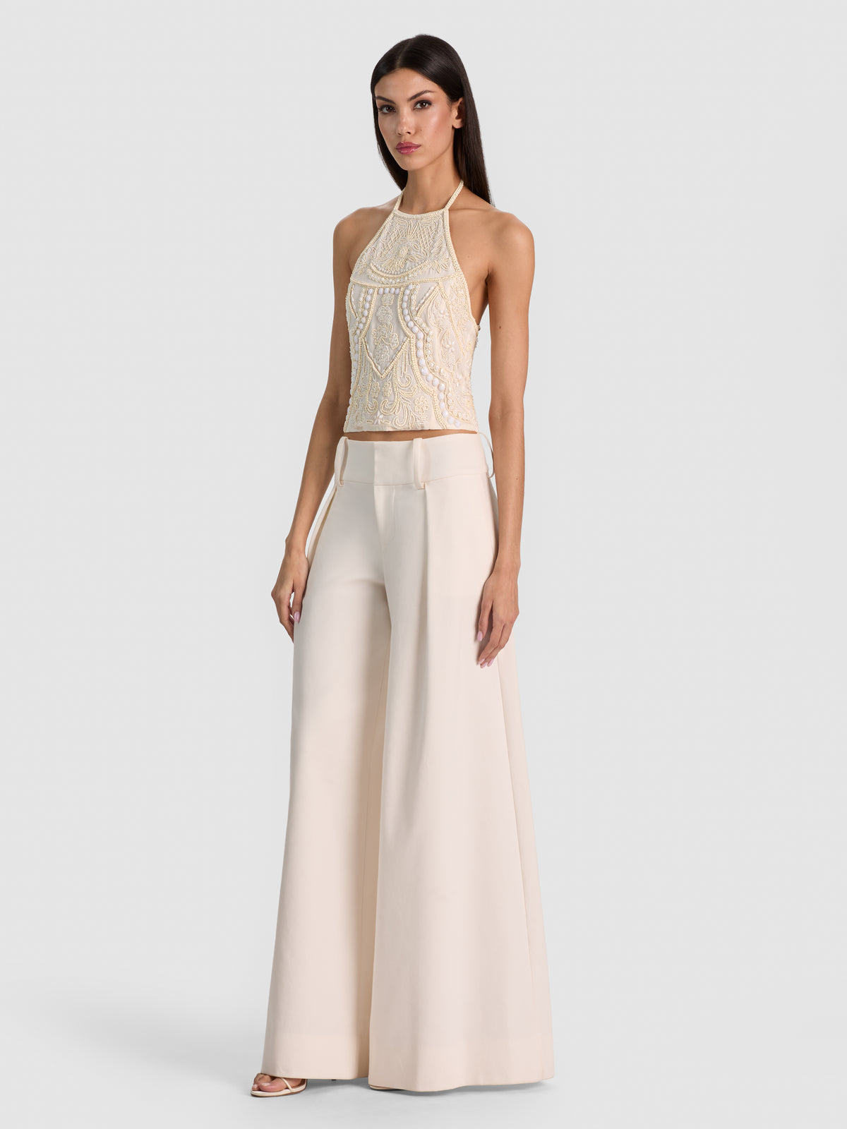 HAUT COURT GATZ EMBELL À LICOU ET DOS OUVERT-VANILLA-ALICE + OLIVIA